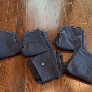 5 pairs size 6 lululemon Navy Leggings 
Wunder Train High-Rise Crop